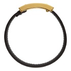 Versace Black and Gold Leather Bracelet