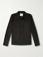 Kardo - Chintan Embroidered Cotton-Corduroy Shirt - Green