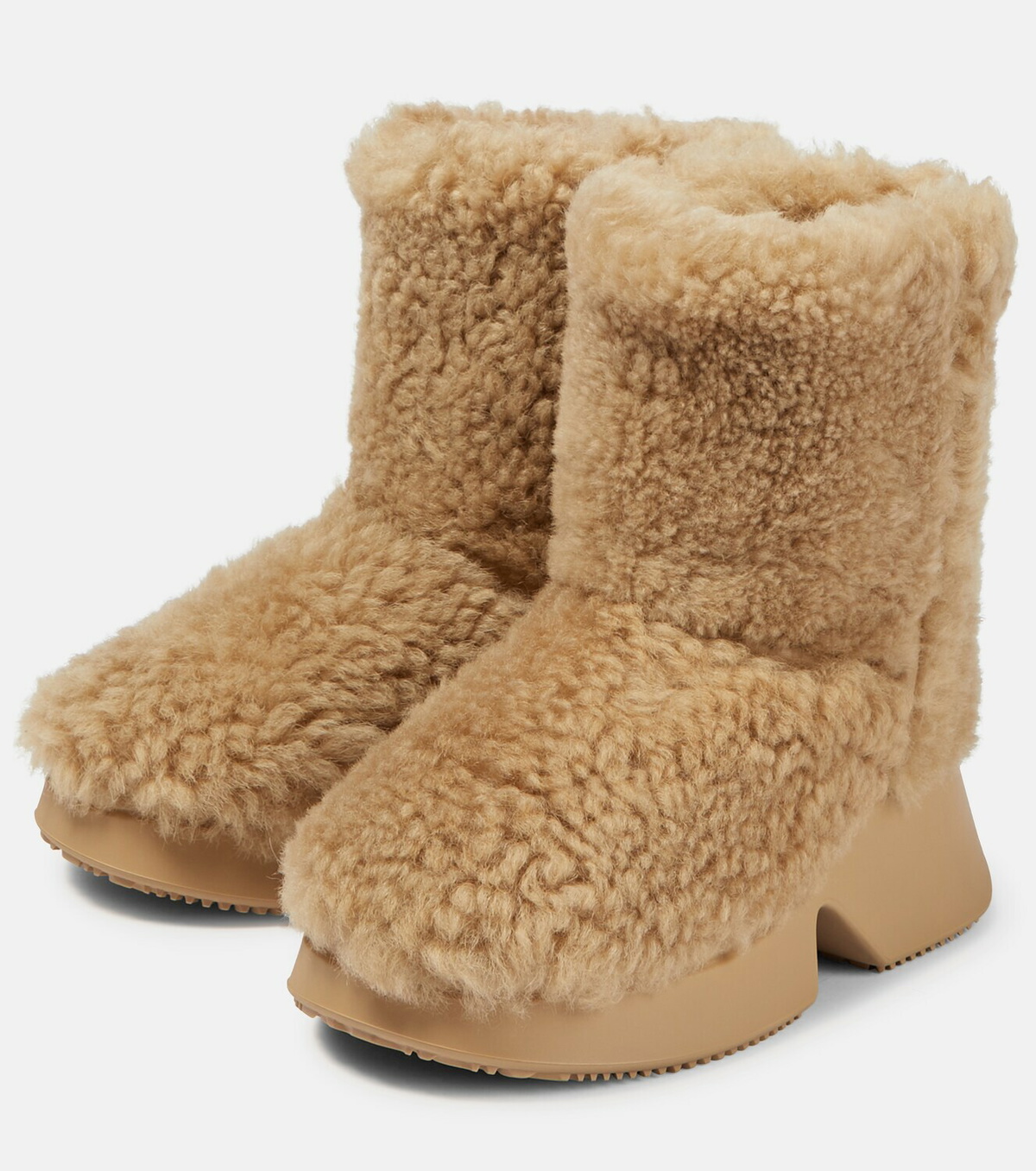 Loewe shearling discount wedge boots