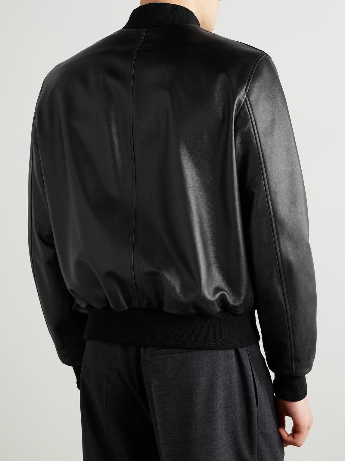 Canali Leather bomber jacket Canali