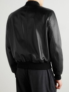 Canali - Reversible Leather and Shell Bomber Jacket - Black