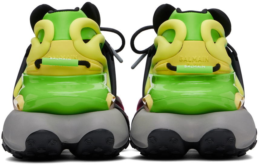 【関税＆送料込み】Balmain Multi-Material Model Unicorn Low sneakers in neoprene and calfskin multicolor
