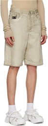 44 Label Group Beige Patch Shorts