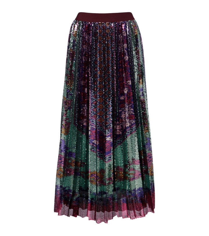 Photo: La DoubleJ Accordian pleated sequined midi skirt