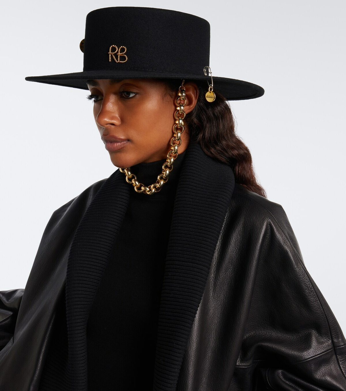 Ruslan Baginskiy Chain-detail wool felt fedora