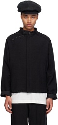YOHJI YAMAMOTO Black Embroidered Jacket