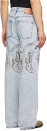 Y/Project Blue Classic Cowboy Cuff Jeans