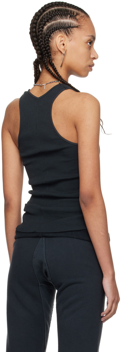 GREG ROSS Black Raw Edge Tank Top
