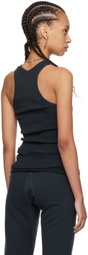 GREG ROSS Black Raw Edge Tank Top