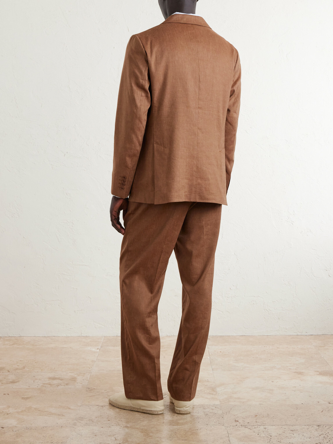 Frescobol Carioca - Paulo Linen and Virgin Wool-Blend Suit Jacket - Brown