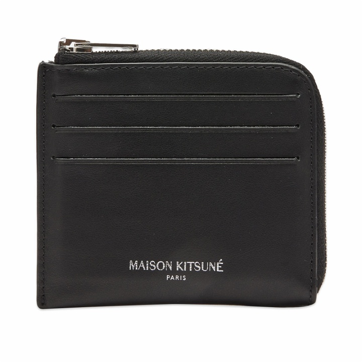 Photo: Maison Kitsuné Men's Zipped Cardholder in Black