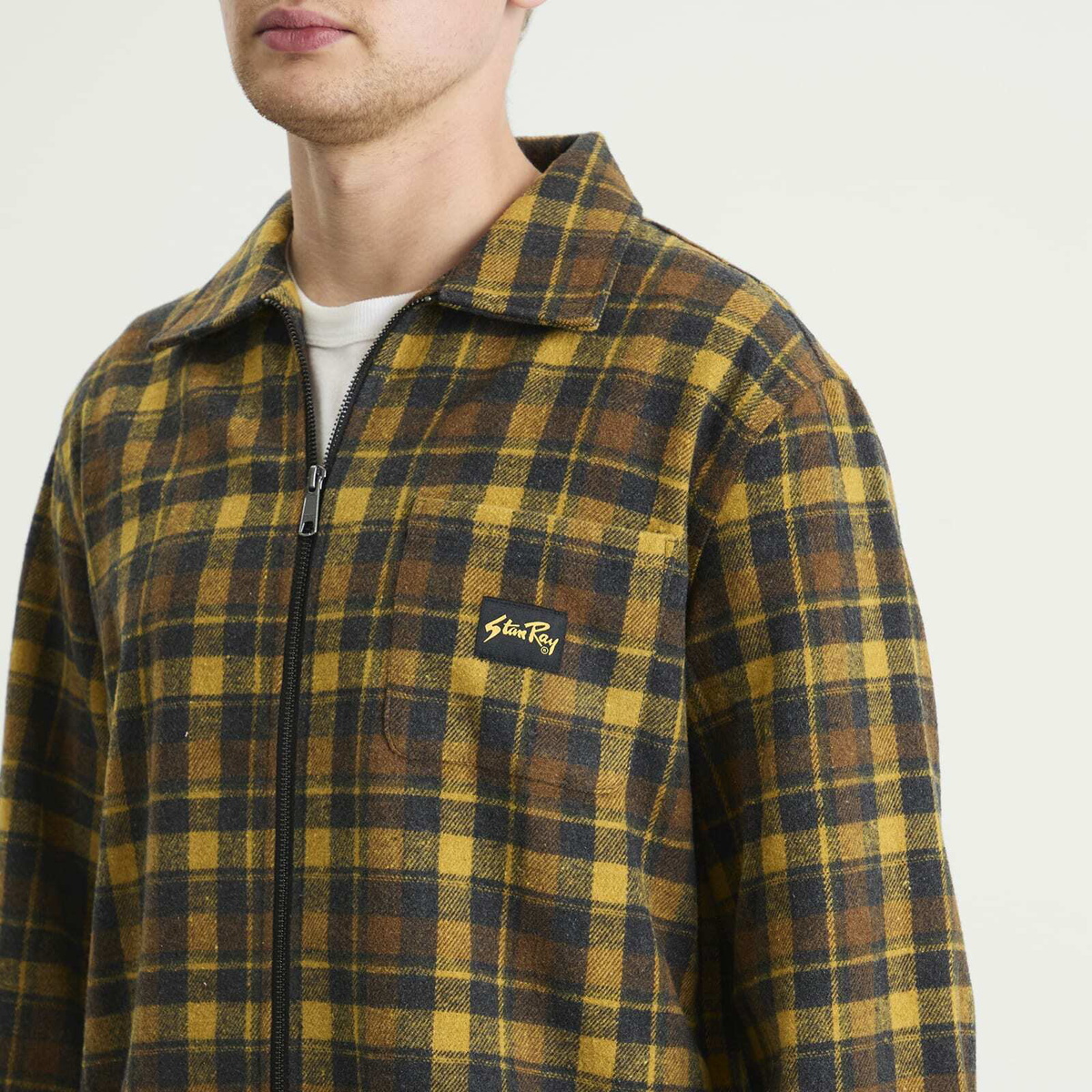 Stan Ray Men's Zip Shirt in Acorn Plaid
