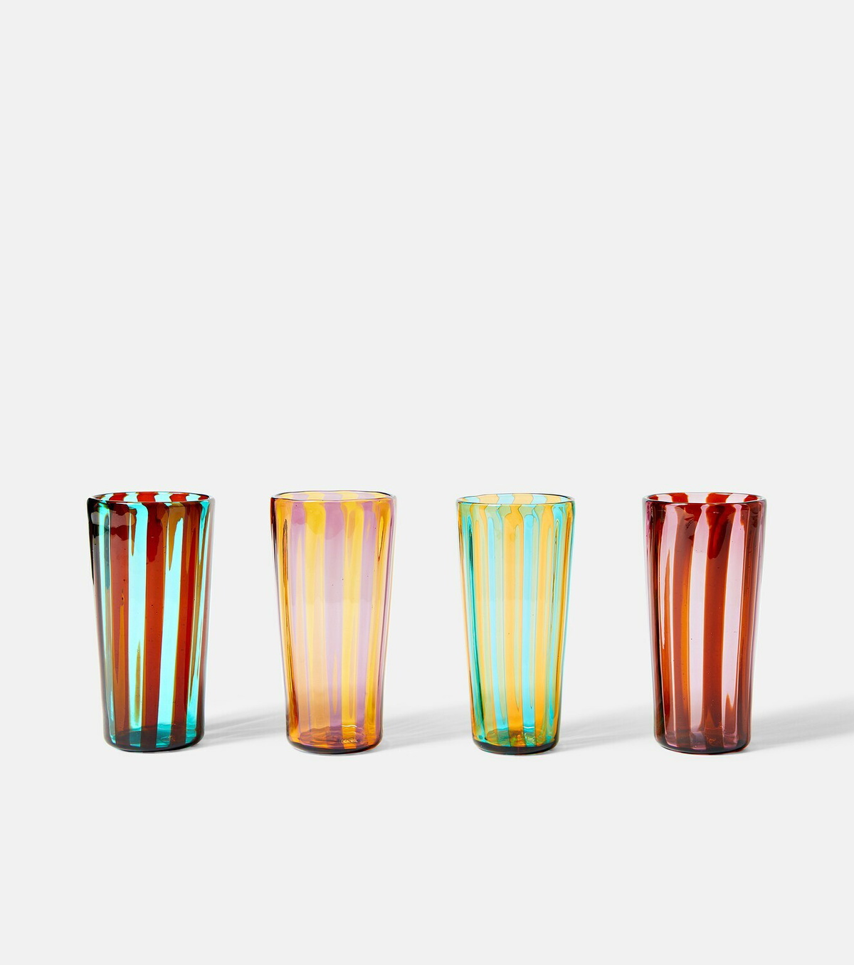 Akua Objects Augusta set of 4 striped glasses
