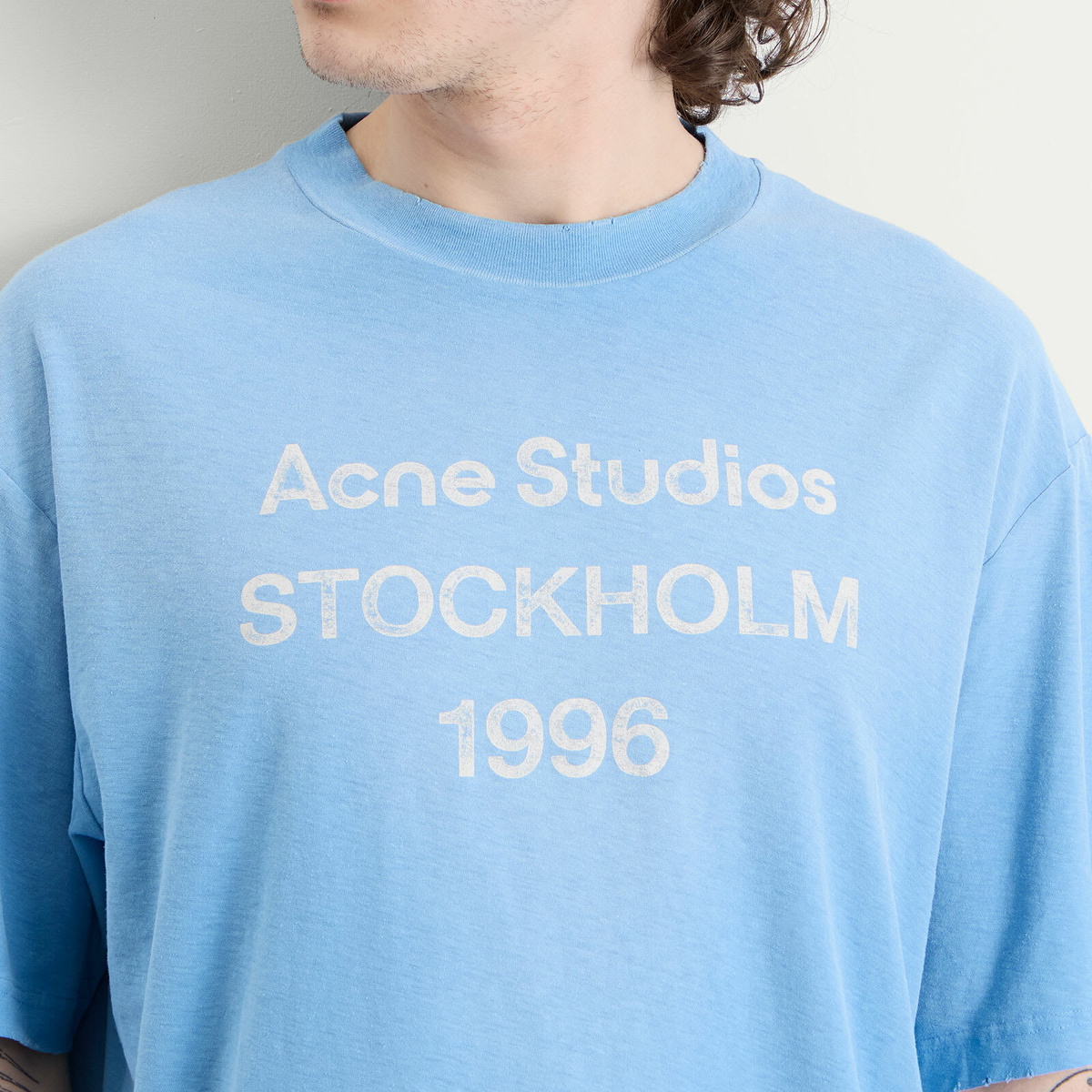Acne Studios Men's Exford 1996 Short Sleeve T-Shirt in Cornflower Blue
