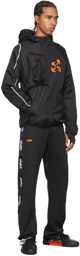 Off-White Black & Orange Active Logo Zip-Up Running Jacket