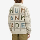 Human Made Men's Animal Half-Zip Knit Sweater in White