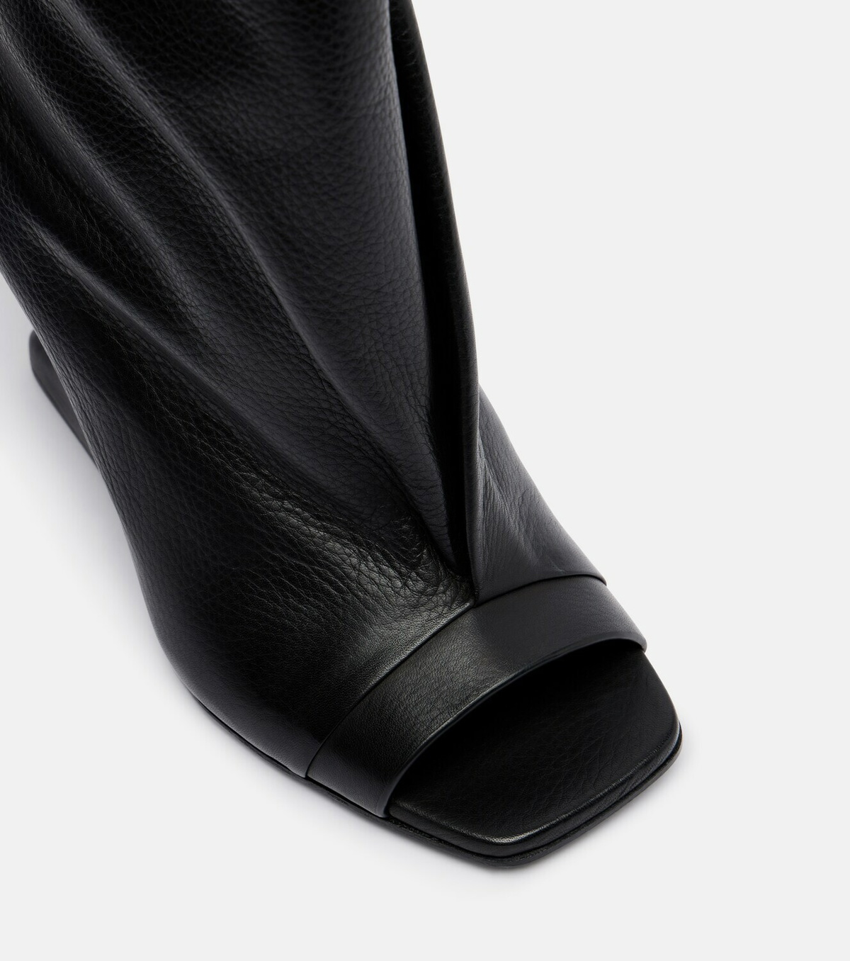 Rick Owens Cantilever leather peep-toe boots