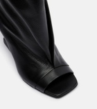 Rick Owens Cantilever leather peep-toe boots