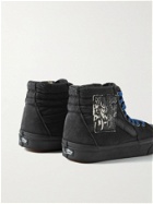 Enfants Riches Déprimés - Vans Sk8-Hi Embellished Leather-Trimmed Distressed Canvas High-Top Sneakers - Black
