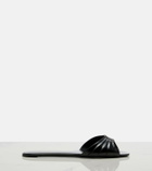 Saint Laurent Cassandre leather slides