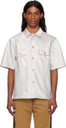 Casablanca Gray Short Sleeve Satin Shirt