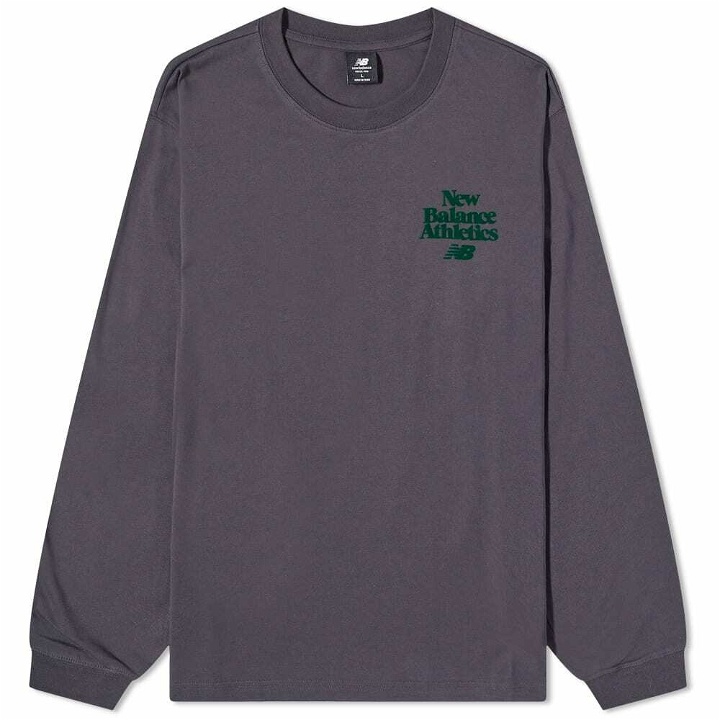 Photo: New Balance Men's Long Sleeve Athletics 70s Run Graphic T-Shirt in Grey