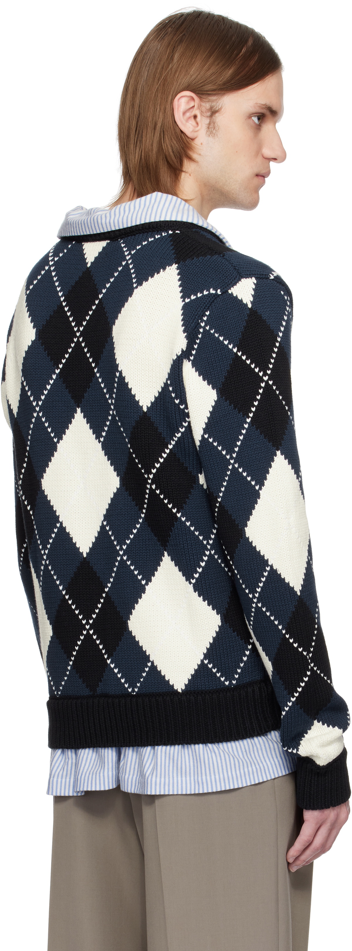 Charles Jeffrey LOVERBOY Blue Smart Sweater