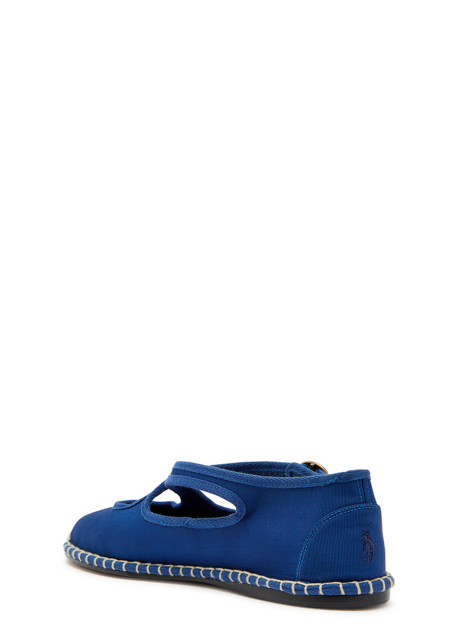 Polo Ralph Lauren Cross-over Grosgrain Espadrille Mary Jane Flats Navy