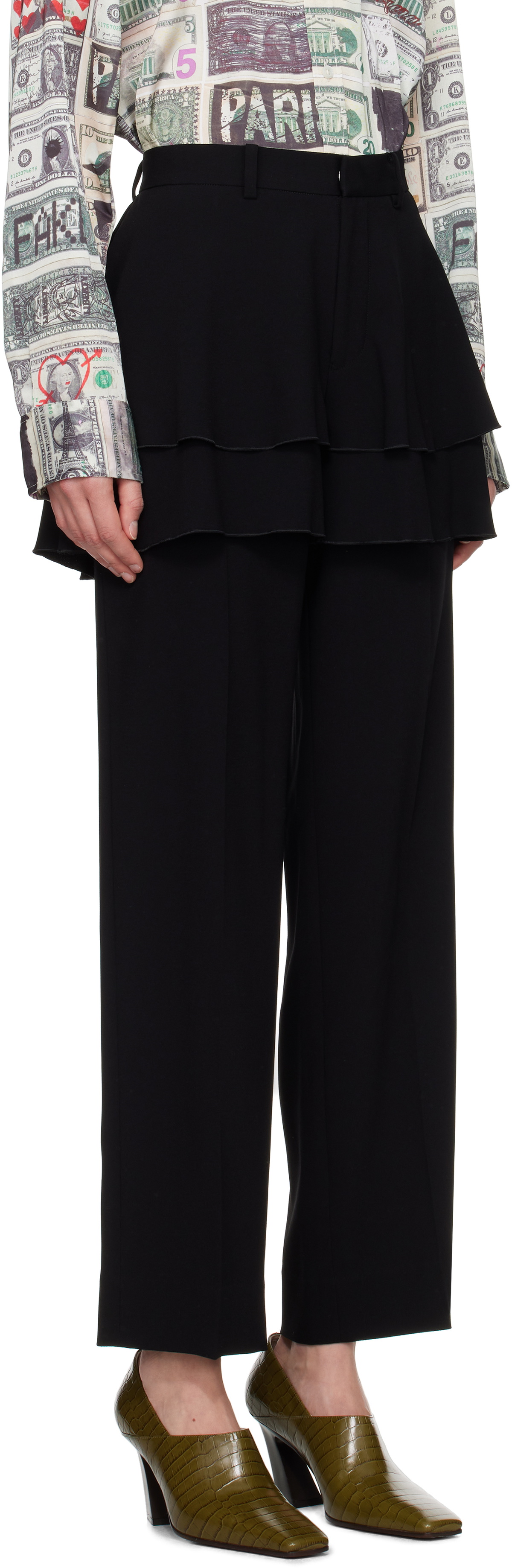 UNDERCOVER Black Ruffle Skirt Trousers