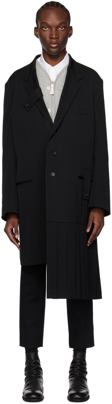 Yohji Yamamoto Black Asymmetric Coat Yohji Yamamoto