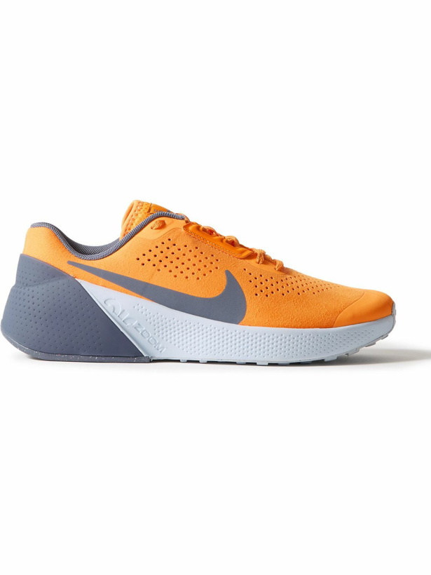 Photo: Nike Training - Nike Air Zoom TR 1 Rubber-Trimmed Faux Suede Sneakers - Orange