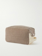 Brunello Cucinelli - Leather-Trimmed Cotton-Canvas Wash Bag