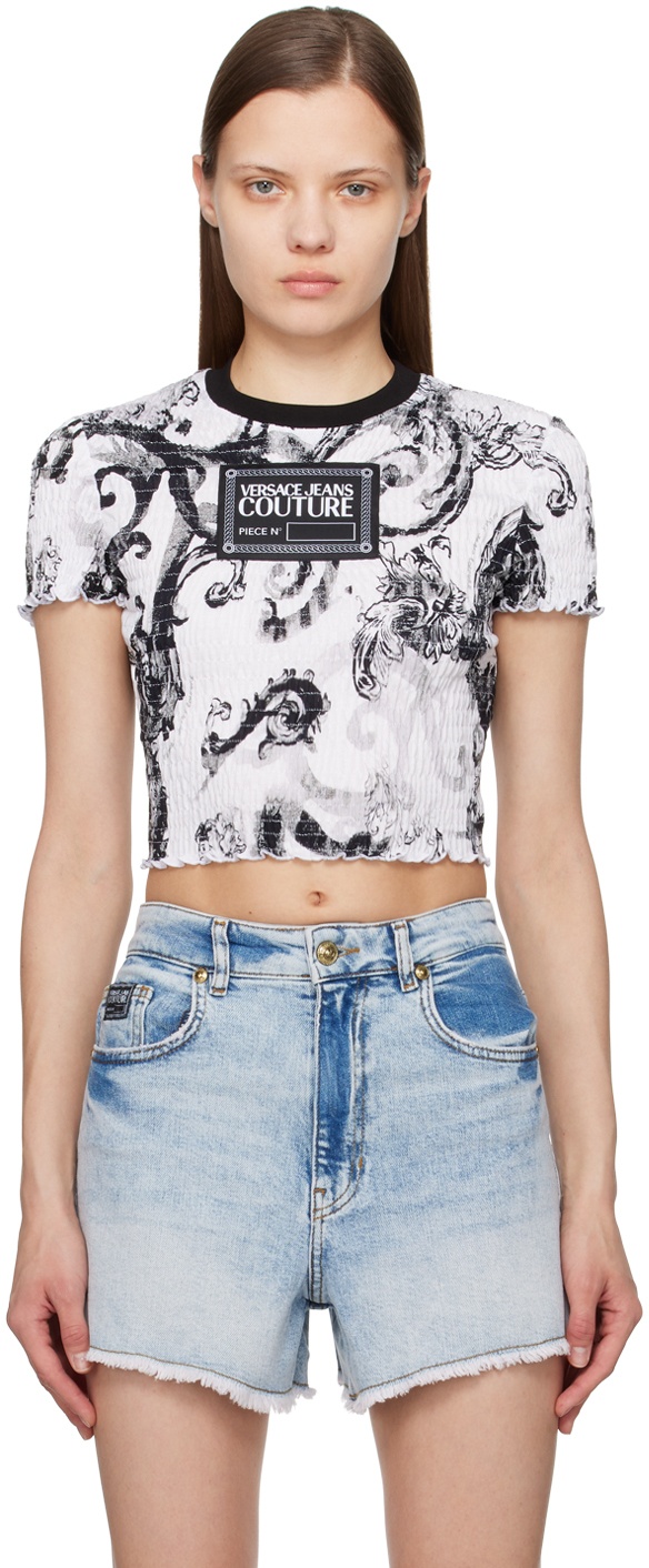 Photo: Versace Jeans Couture White & Black Watercolor Couture T-Shirt