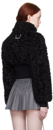 Nodress Black Cropped Faux-Fur Jacket
