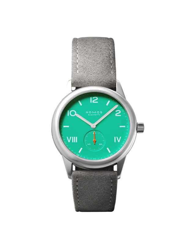 Photo: NOMOS Glashütte - Club Campus 38.5 Hand-Wound Stainless Steel and Alcantara® Watch, Ref. No. 726.GB
