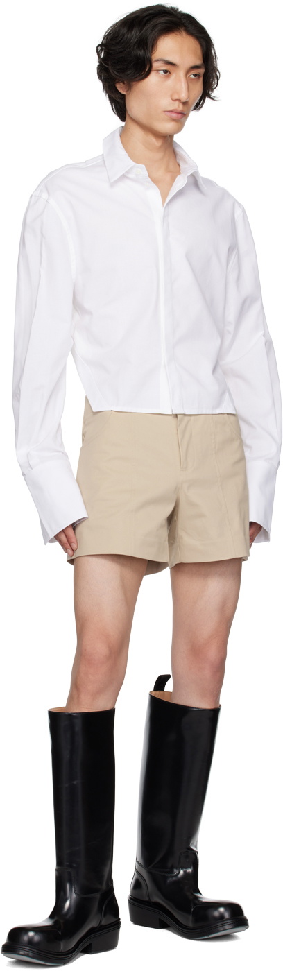 K.NGSLEY Beige Akers Shorts