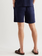 ALTEA - Cotton-Blend Terry Drawstring Shorts - Blue