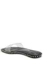 Alexander Wang Nia Ballchain Leather Sliders Black