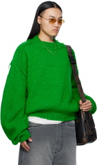 LU'U DAN Green Kingpin Knit Sweater