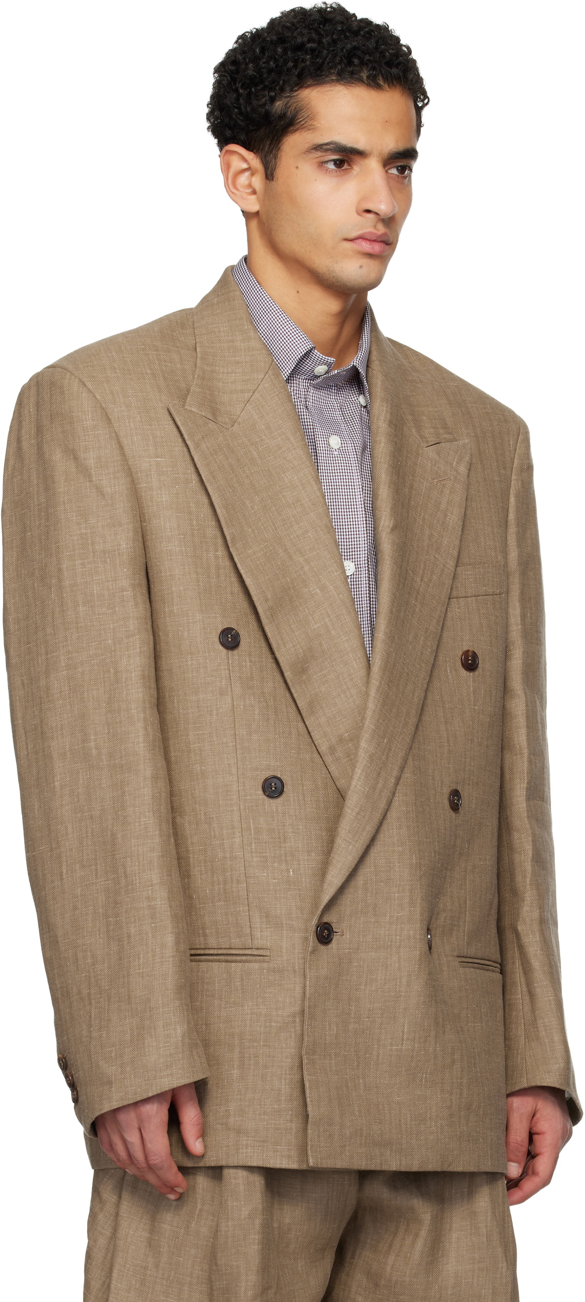 Hed Mayner Brown Linen Blazer