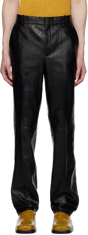 Photo: Situationist Black YASPIS Edition Faux-Leather Trousers