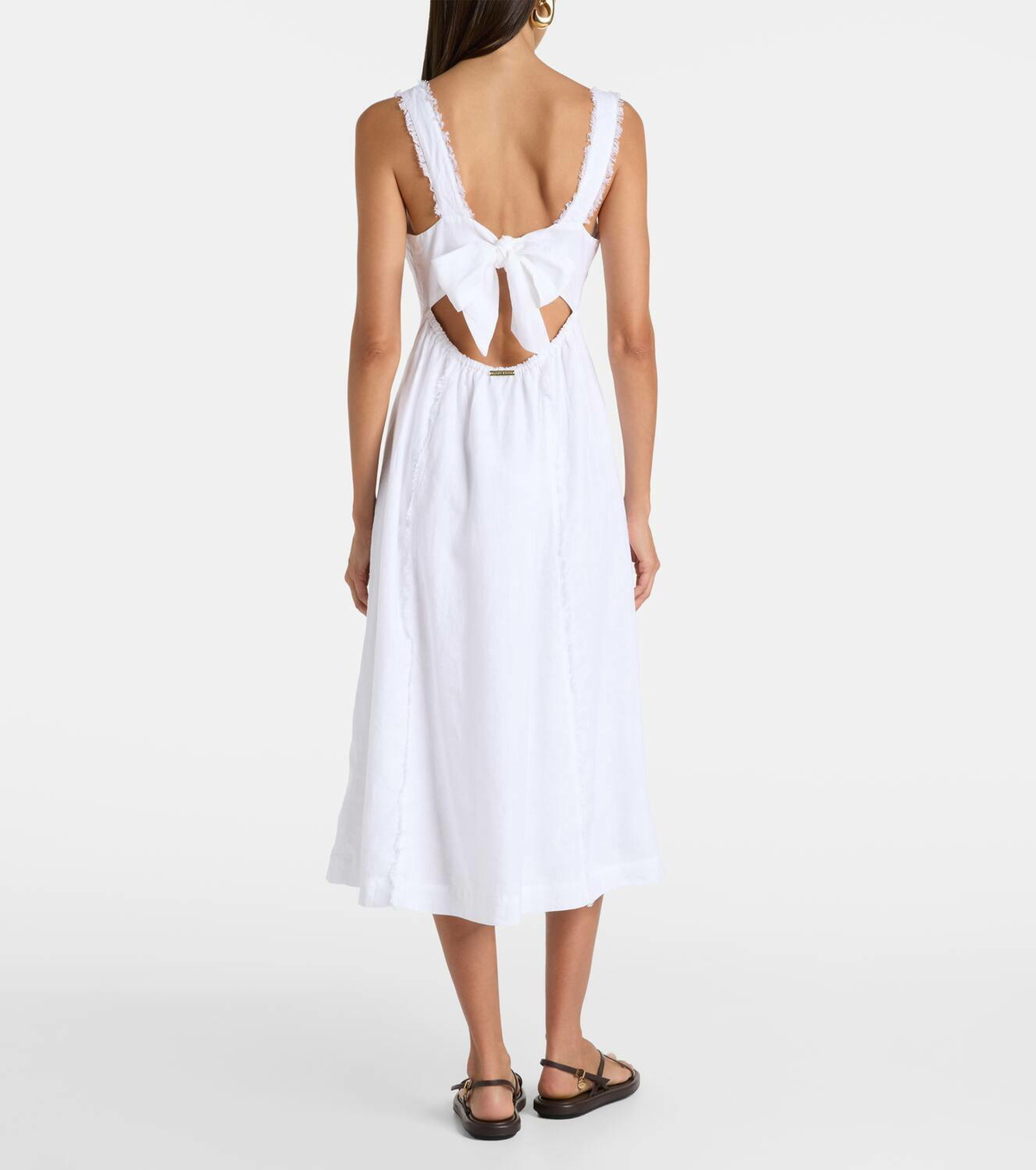 Heidi Klein Pampelonne fringed linen midi dress Heidi Klein