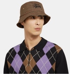 Stüssy - Logo-Embroidered Tweed Bucket Hat - Brown