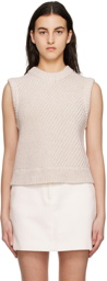 House of Dagmar White Mouliné Vest