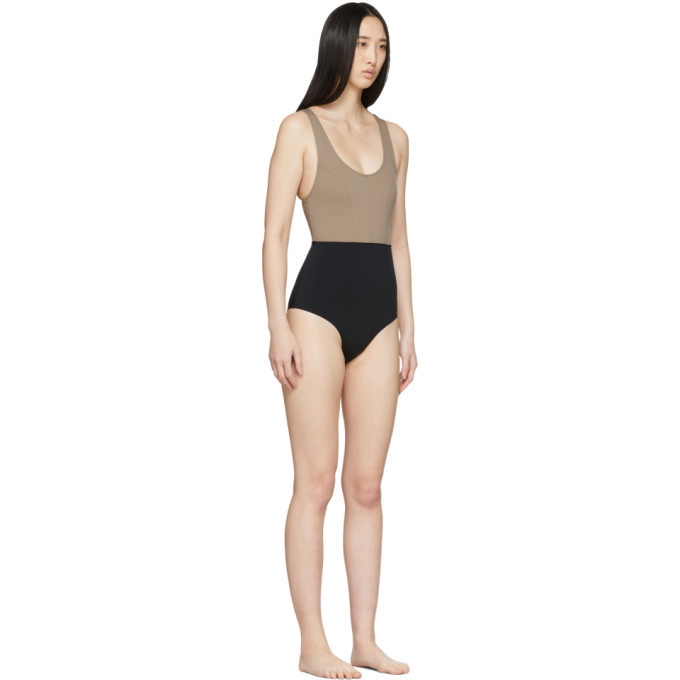 Ernest Leoty Taupe and Black Victoire One-Piece Swimsuit