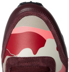 Valentino - Valentino Garavani Rockrunner Camouflage-Print Canvas, Leather and Suede Sneakers - Pink