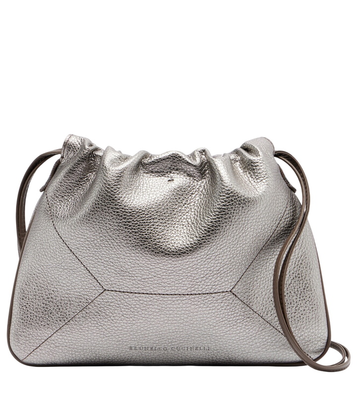 Photo: Brunello Cucinelli Monili Small metallic leather crossbody bag
