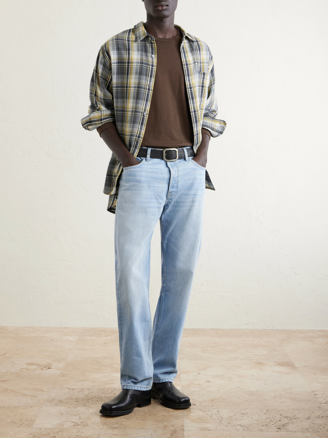 Cherry Los Angeles - Wide-Leg Logo-Embroidered Distressed Jeans - Blue