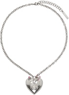 Jiwinaia Silver Hello Kitty Heart Chain Necklace