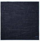 Kingsman - Drake's Wool and Silk-Blend Pocket Square - Blue